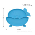 Silicone Divided Plate And Bibs Cute Pattern Baby Tray Feeding Tableware Manufactory